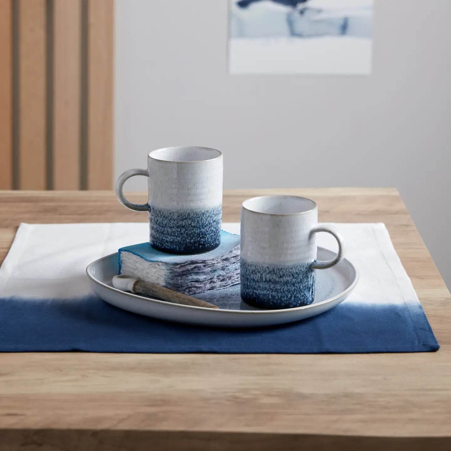 Denby Stoneware Kiln Blue Ridged Mug - Hygge SHORES