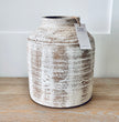 Distressed White-Washed Terracotta Vase - Hygge SHORES