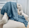 Dusty Blue Woven Blanket - Hygge SHORES