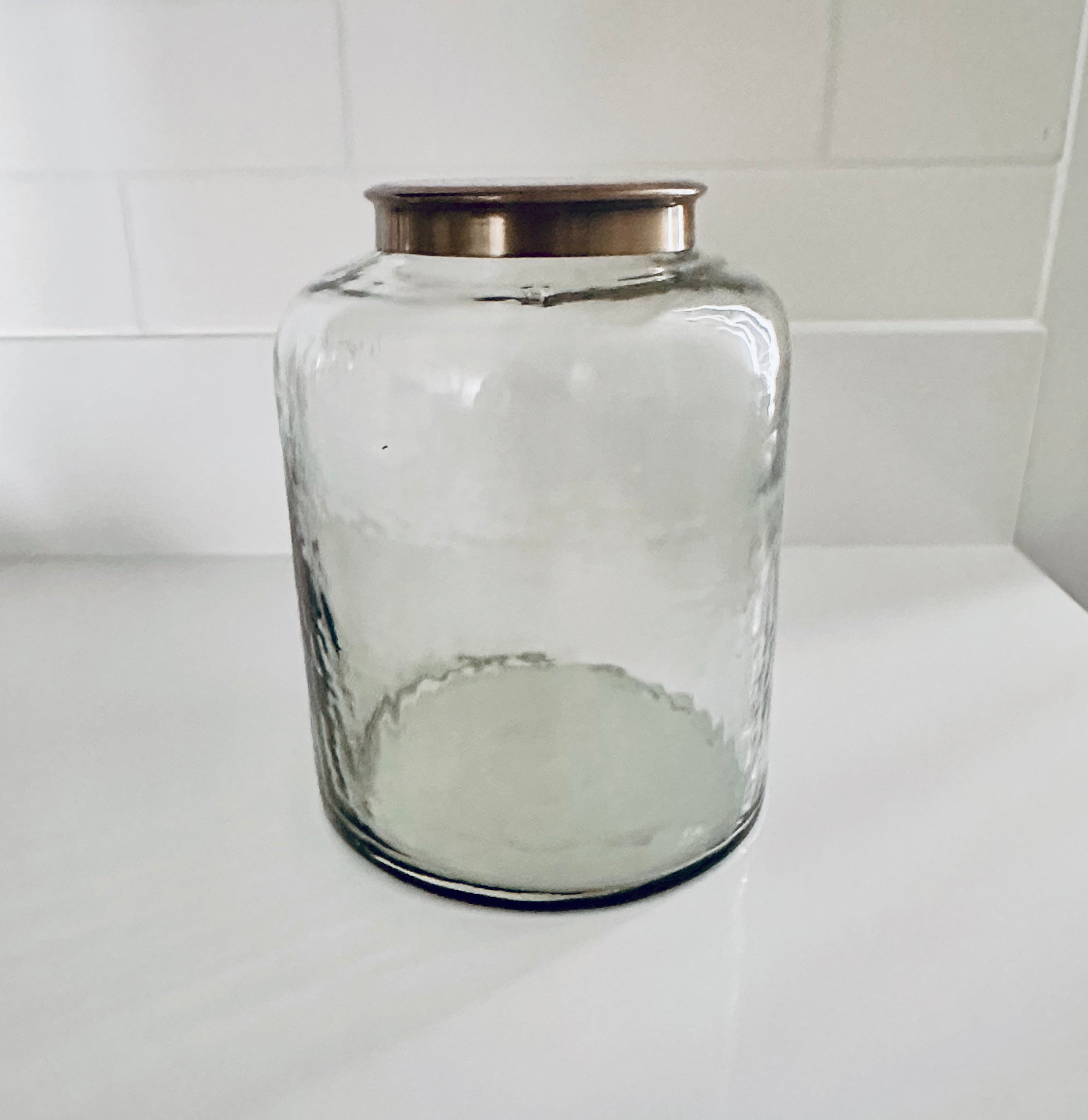 Hammered Glass Storage Container With Lid - 3 Sizes - Hygge SHORES