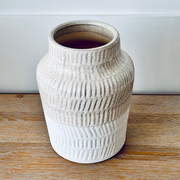 Natural Debossed Vase - Hygge SHORES