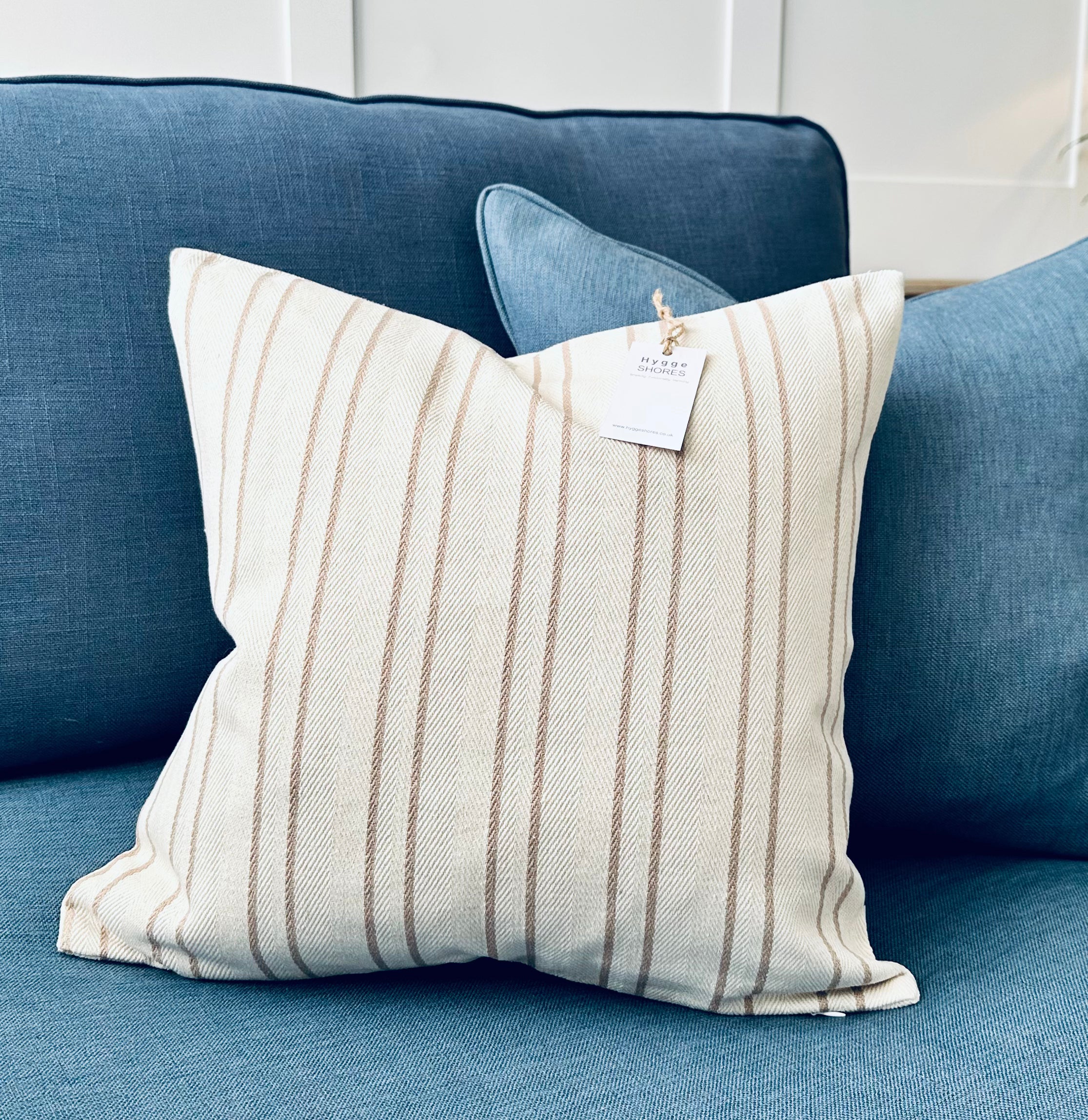 Ivory & Beige Double Stripe Cushion - Hygge SHORES