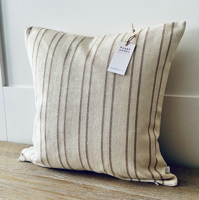 Ivory & Beige Double Stripe Cushion - Hygge SHORES