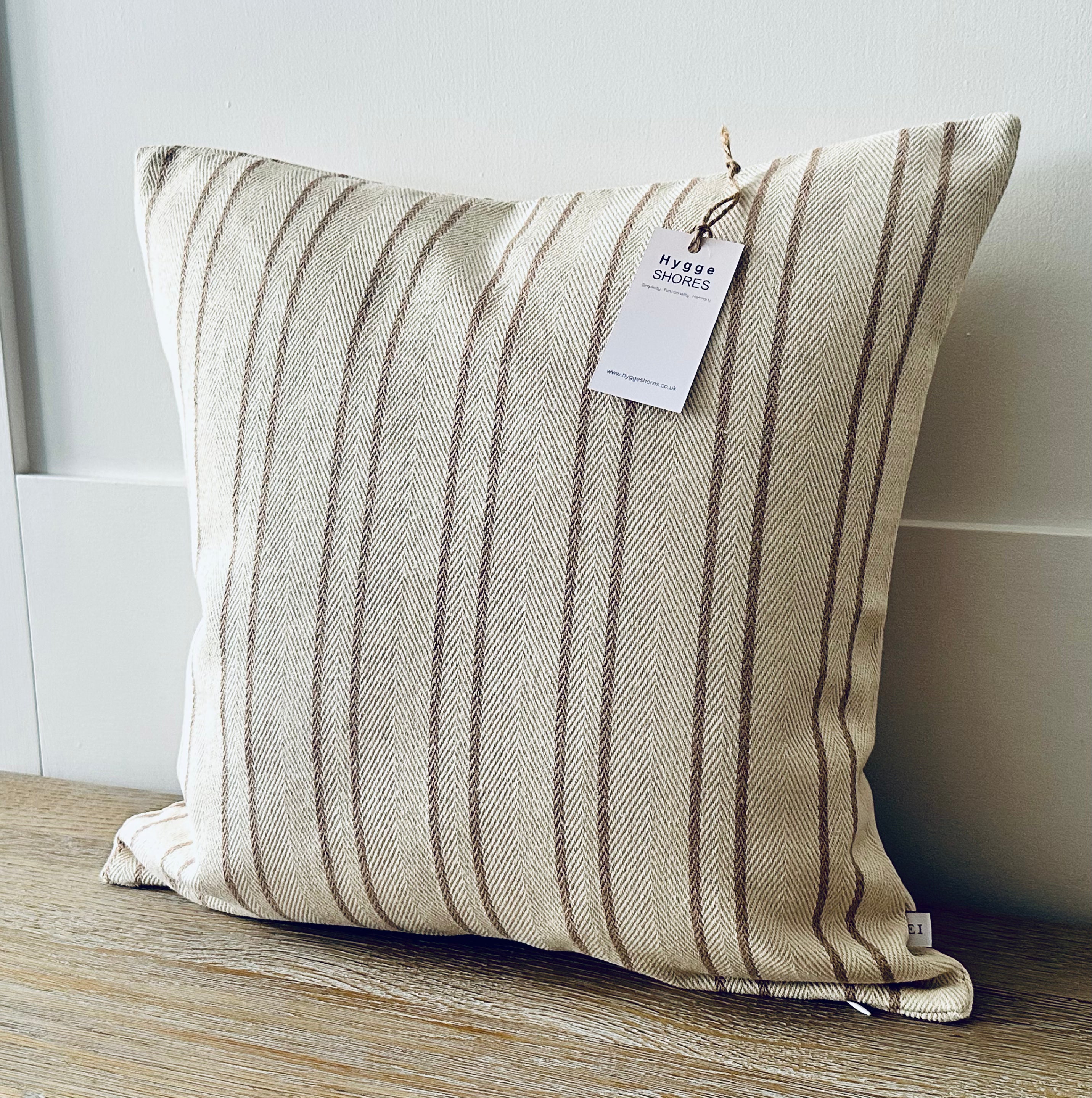 Ivory & Beige Double Stripe Cushion - Hygge SHORES
