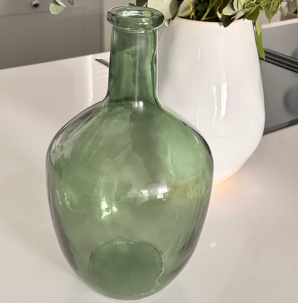 Large Green Bottle Vase - Hygge SHORES