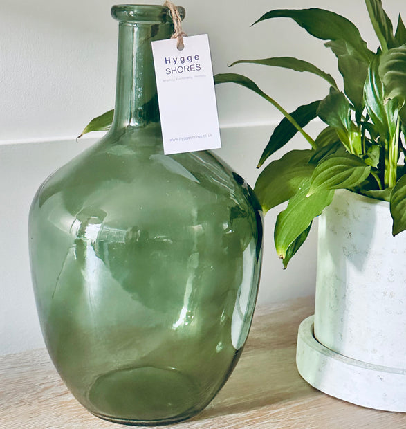 Large Green Bottle Vase - Hygge SHORES