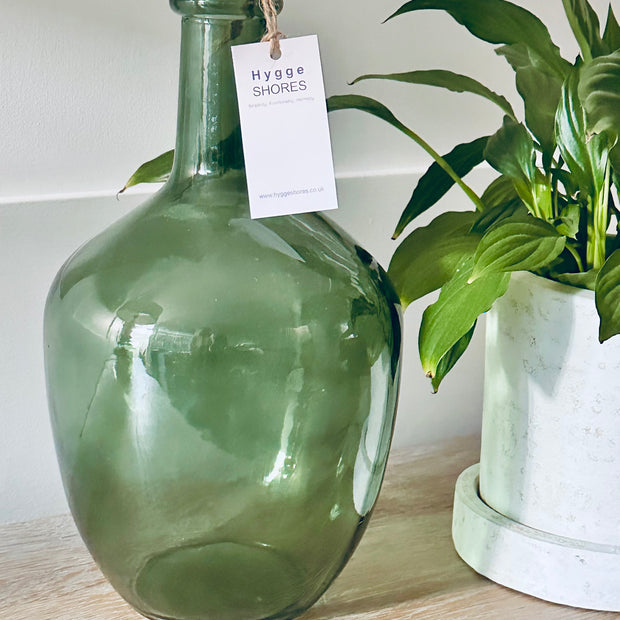 Large Green Bottle Vase - Hygge SHORES