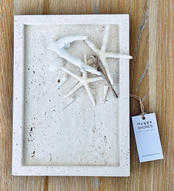 Natural Travetine Rectanguar Tray - Hygge SHORES