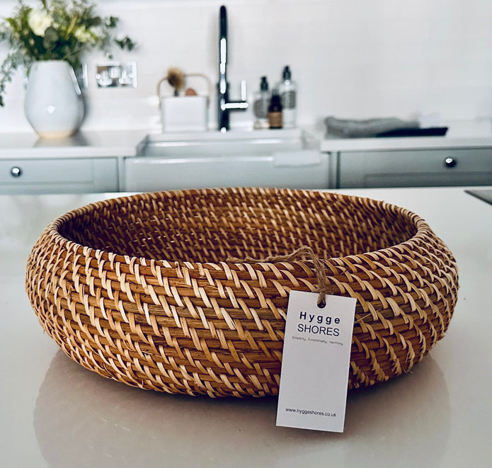 Round Rattan Baskets - Set of 2 - Hygge SHORES