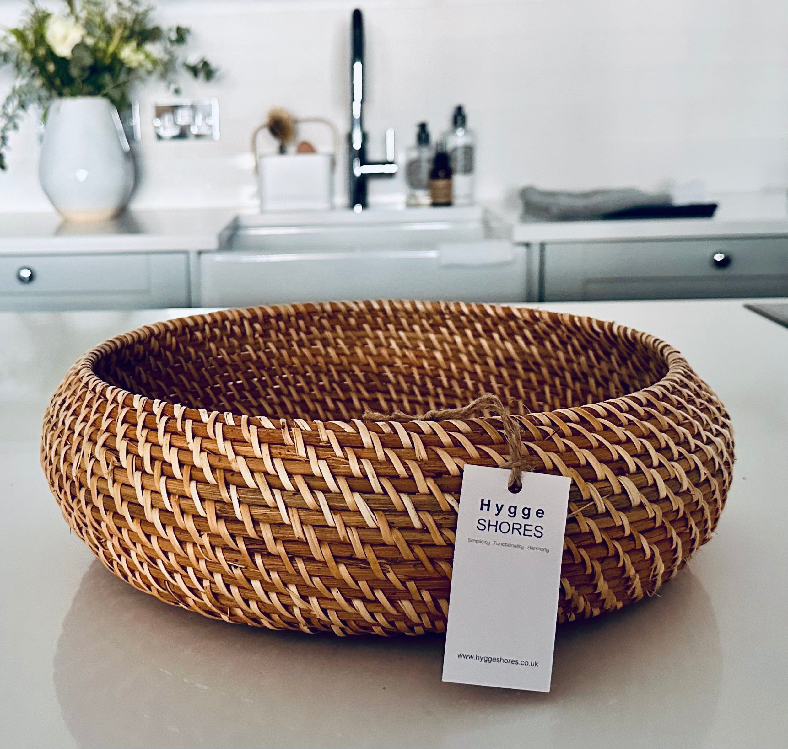 Round Rattan Baskets - Set of 2 - Hygge SHORES