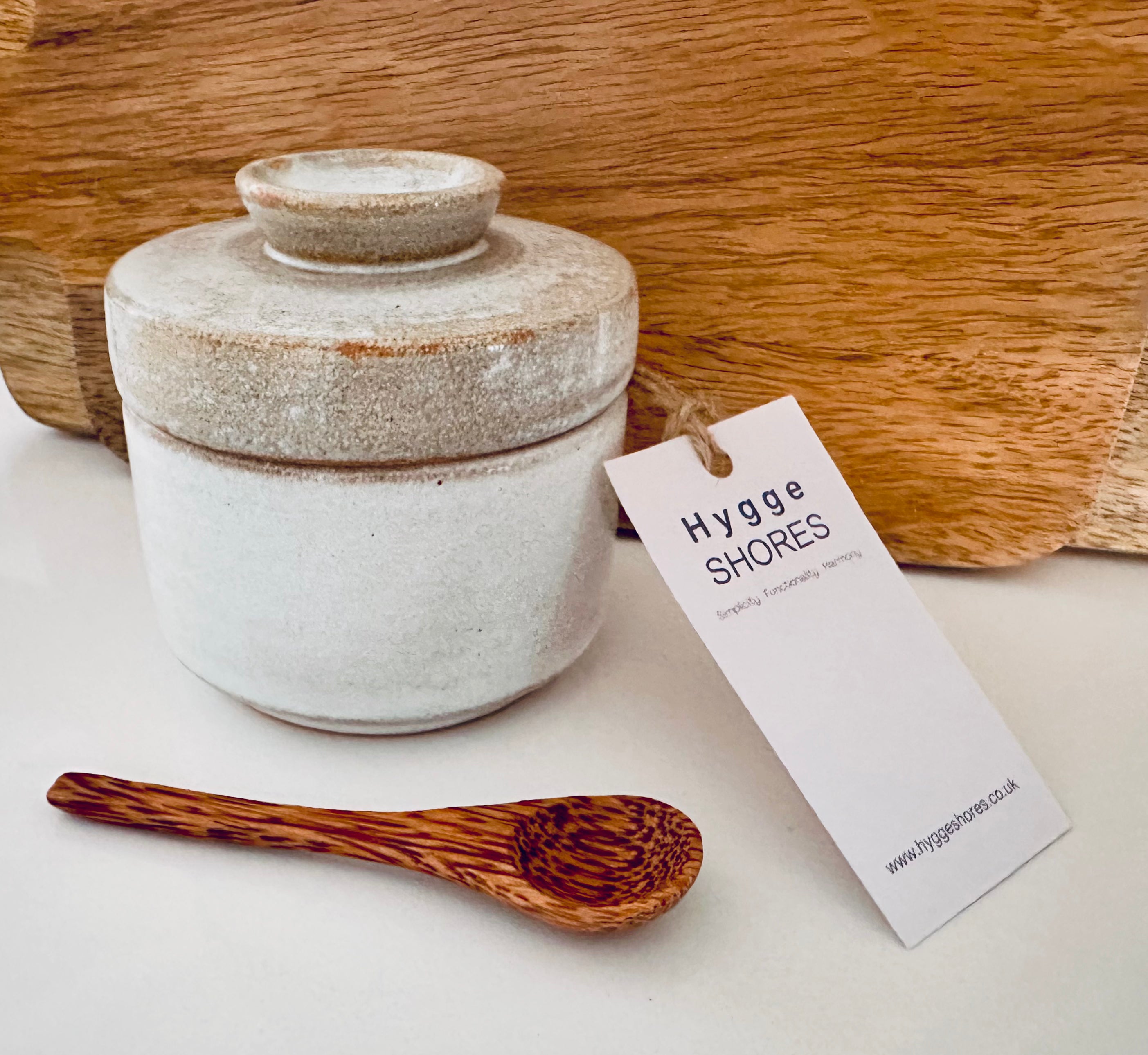 Rustic Sugar Bowl with Spoon - Hygge SHORES