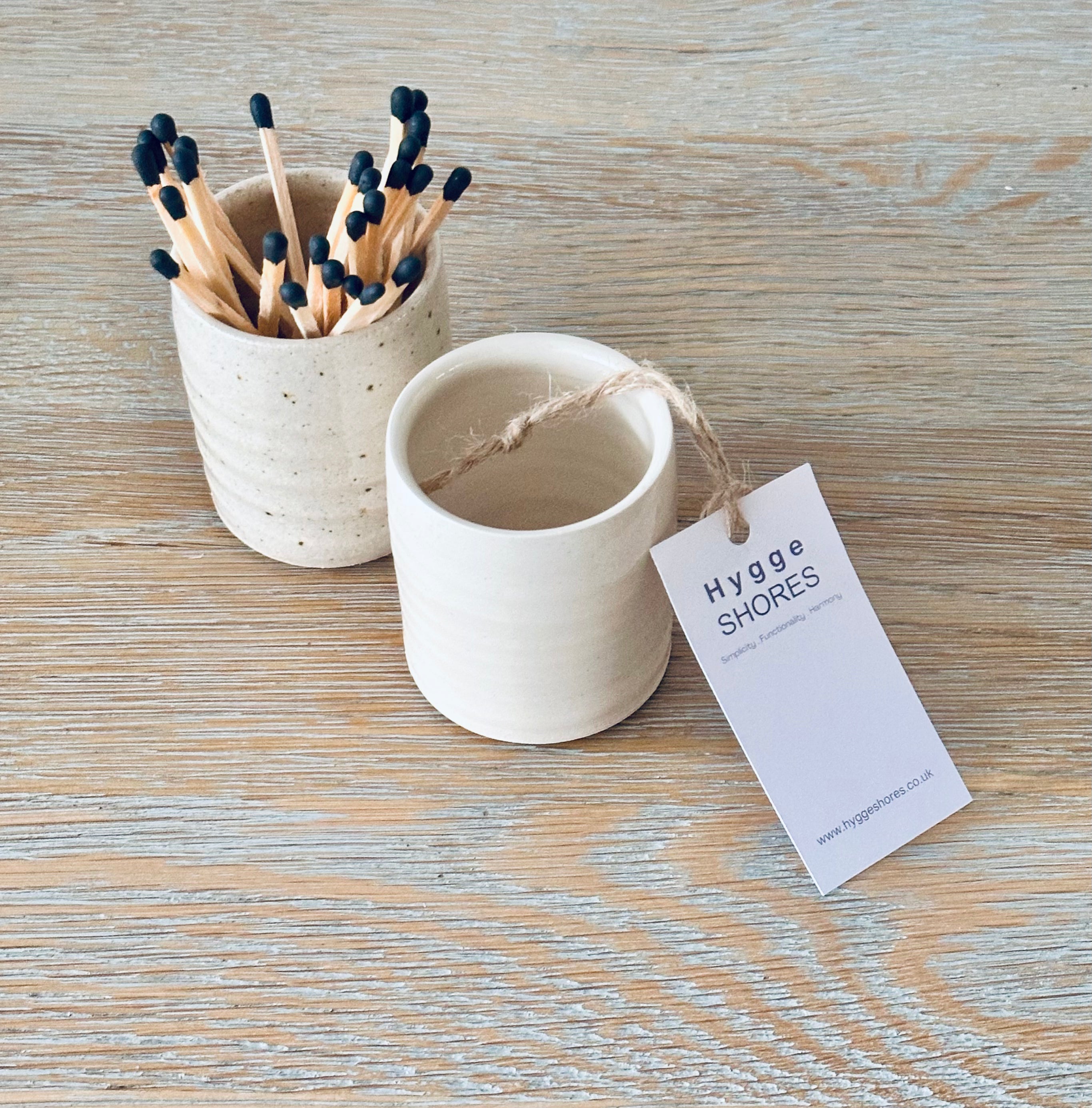Stoneware Match Holder & Striker - 2 Colours - Hygge SHORES