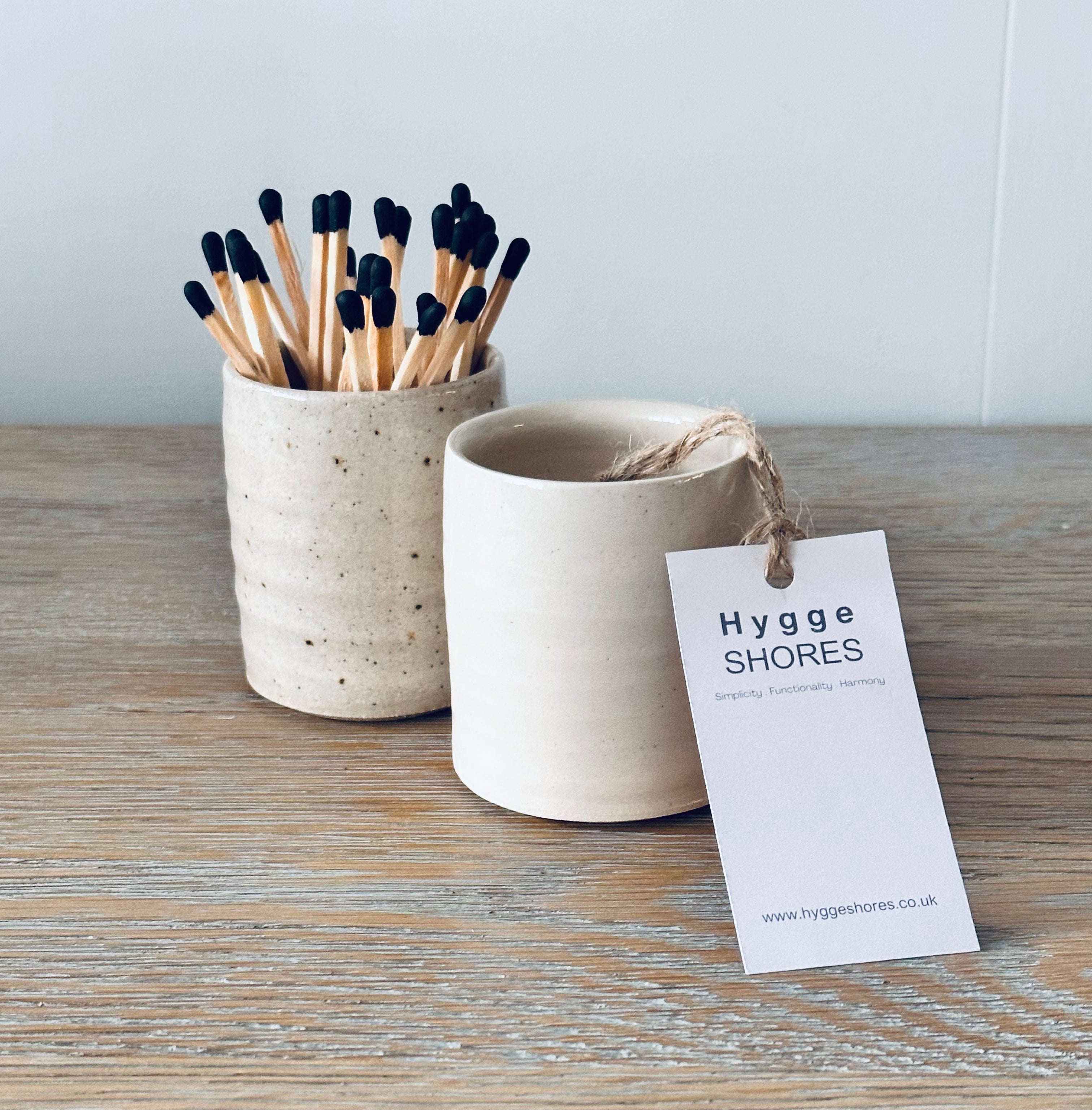Stoneware Match Holder & Striker - 2 Colours - Hygge SHORES