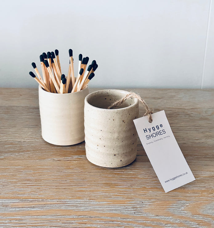 Stoneware Match Holder & Striker - 2 Colours - Hygge SHORES