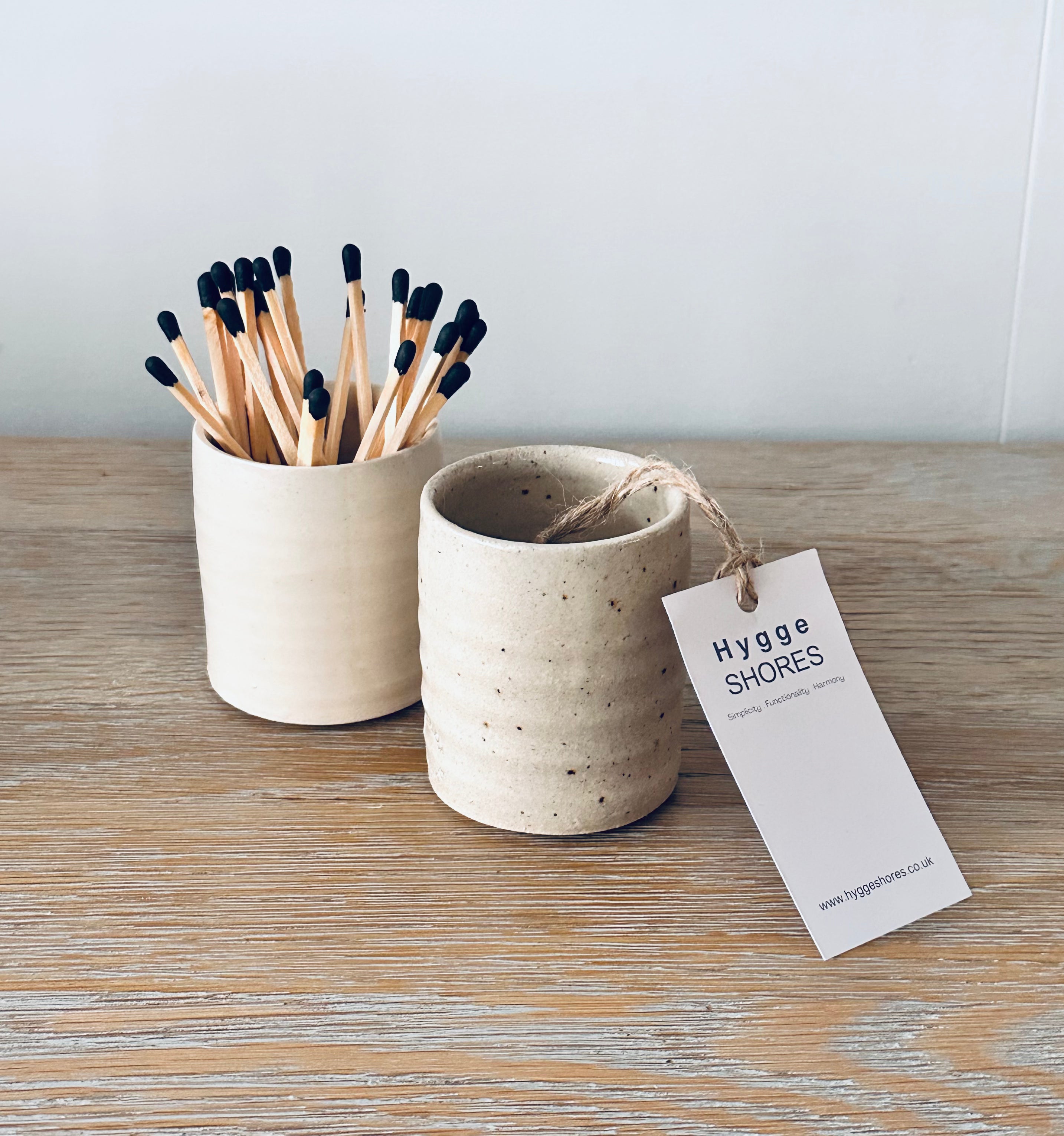 Stoneware Match Holder & Striker - 2 Colours - Hygge SHORES
