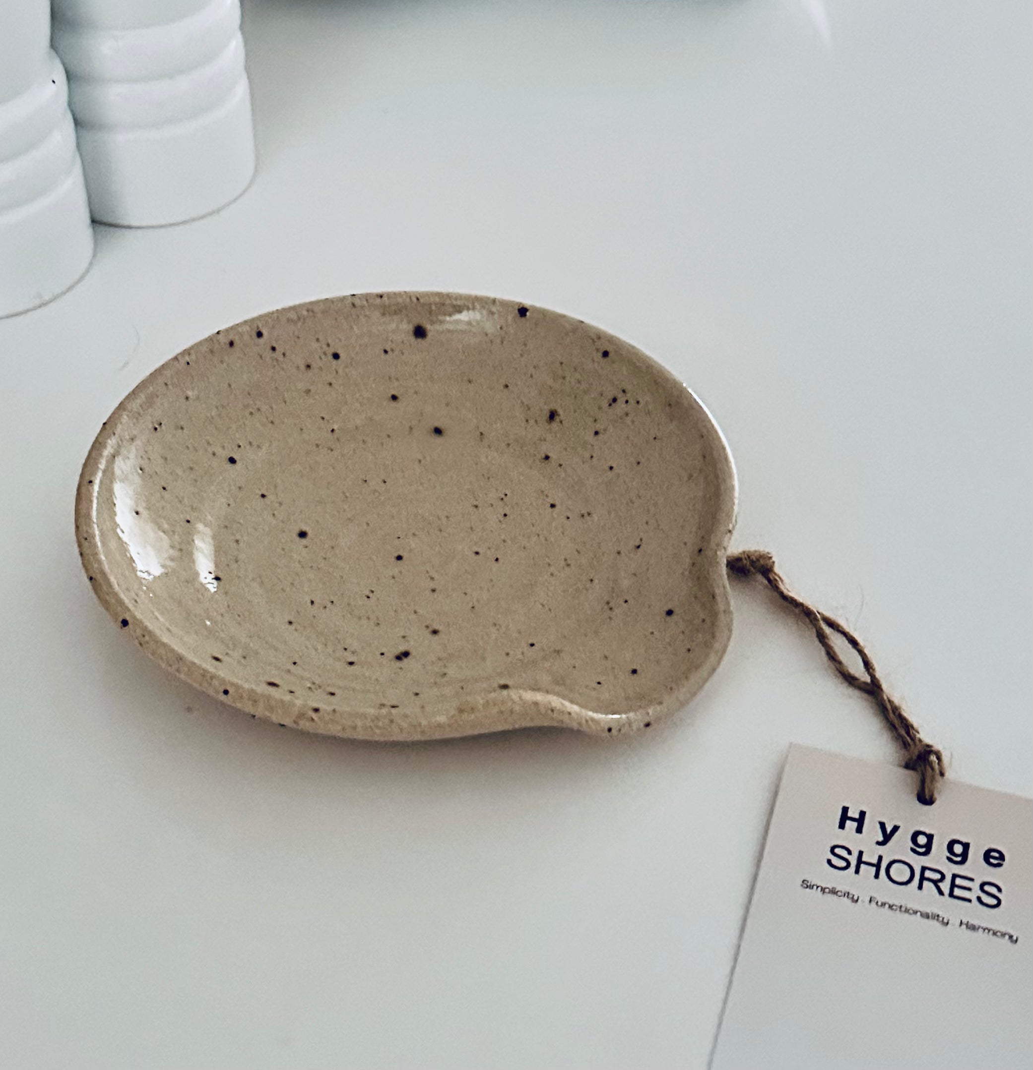 Stoneware Speckled Spoon Rest - Hygge SHORES