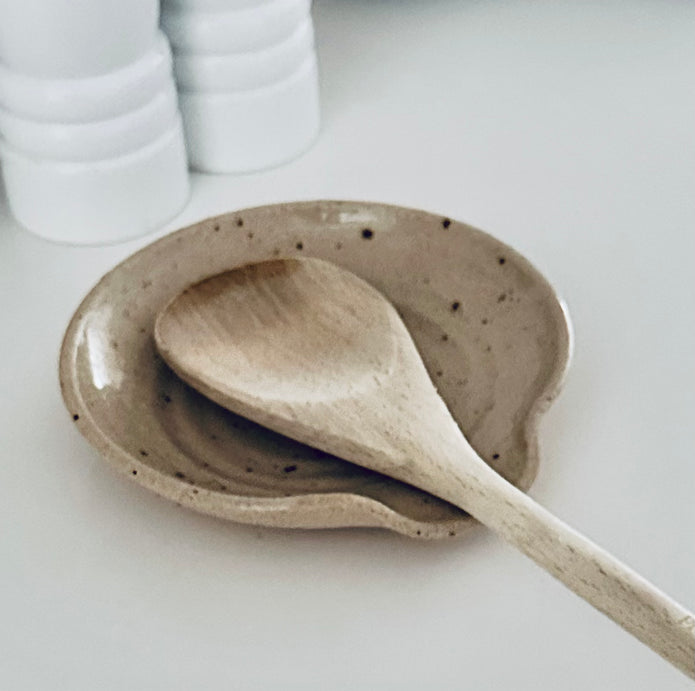 Stoneware Speckled Spoon Rest - Hygge SHORES