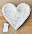 Washed Wooden Heart Dish - 2 Sizes - Hygge SHORES