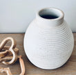 White Ribbed Vase - 2 Sizes - Hygge SHORES