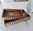 White Wash Wooden Serving Tray - 2 Sizes - Hygge SHORES