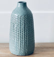 Blue Herringbone Vase - Hygge SHORES