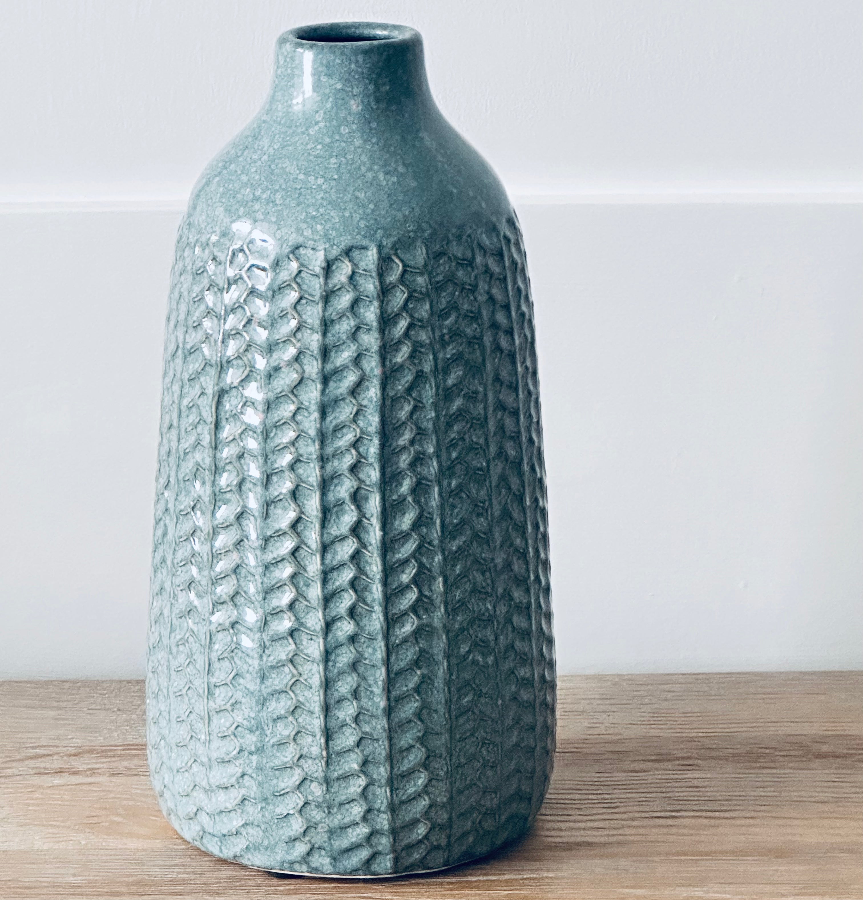 Blue Herringbone Vase - Hygge SHORES