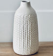 White Herringbone Vase - Hygge SHORES